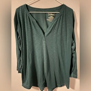 L.L. Bean  Teal 3/4 Sleeve Top